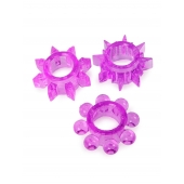 Набор из 3 лиловых эрекционных колец различной формы - Erowoman-Eroman - в Рязани купить с доставкой