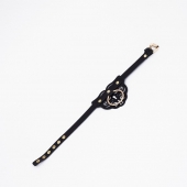 Черный чокер с клепками и золотистой фурнитурой - Crazy Handmade - купить с доставкой в Рязани