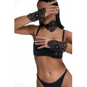 Фигурный набор для БДСМ-игр с узорами и золотистой фурнитурой - Crazy Handmade - купить с доставкой в Рязани