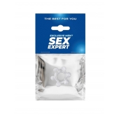 Прозрачное эластичное эрекционное кольцо с 6 шариками - Sex Expert - в Рязани купить с доставкой