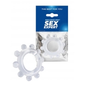 Прозрачное эрекционное кольцо со стимулирующими шариками - Sex Expert - в Рязани купить с доставкой
