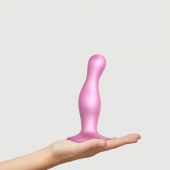 Розовая насадка Strap-On-Me Dildo Plug Curvy size M - Strap-on-me - купить с доставкой в Рязани
