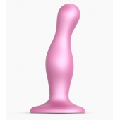 Розовая насадка Strap-On-Me Dildo Plug Curvy size M - Strap-on-me - купить с доставкой в Рязани