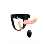 Женский страпон с 2 насадками, вибрацией и пультом ДУ - Erowoman-Eroman - купить с доставкой в Рязани