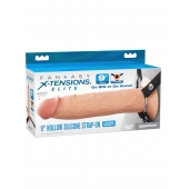 Телесный пустотелый фаллопротез 9’’ Hollow Silicone Strap-On - 24,1 см. - Pipedream - купить с доставкой в Рязани