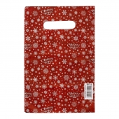 Красный подарочный новогодний пакет с вырубной ручкой (20х30 см) - Сима-Ленд - купить с доставкой в Рязани