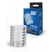 Прозрачная сквозная насадка на пенис с ребрышками - Sex Expert - в Рязани купить с доставкой