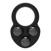 Черное эрекционное кольцо с утяжелителями - Dream Toys - в Рязани купить с доставкой