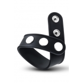 Черное эрекционное кольцо на кнопках - Blush Novelties - в Рязани купить с доставкой