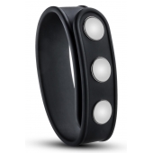 Черное эрекционное кольцо на кнопках - Blush Novelties - в Рязани купить с доставкой