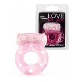 Розовое эрекционное виброкольцо с бабочкой - 1137 - в Рязани купить с доставкой