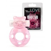 Розовое эрекционное виброкольцо в форме мишки - 1137 - в Рязани купить с доставкой