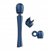 Синий вибромассажёр с насадками Man.wand Edgy - Manwan - в Рязани купить с доставкой