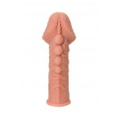 Насадка на фаллос с пузыриками, венками и ребристостью - 14,7 см. - KOKOS - в Рязани купить с доставкой