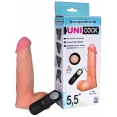 Фаллическая насадка Харнесс UNICOCK 5,5  с вибрацией - 17 см. - LOVETOY (А-Полимер) - купить с доставкой в Рязани