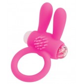 Розовое эрекционное виброкольцо A-toys с ушками - A-toys - в Рязани купить с доставкой