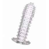 Гелевая прозрачная насадка c шипами - 12 см. - Toyfa Basic - в Рязани купить с доставкой