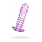 Гелевая фиолетовая насадка с шипами - 12 см. - Toyfa Basic - в Рязани купить с доставкой