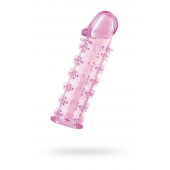 Гелевая розовая насадка на фаллос с шипами - 12 см. - Toyfa Basic - в Рязани купить с доставкой