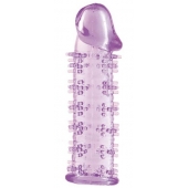 Гелевая фиолетовая насадка на фаллос с шипами - 12 см. - Toyfa Basic - в Рязани купить с доставкой