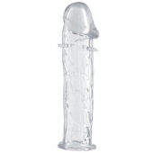 Гладкая прозрачная насадка с усиками под головкой - 12,5 см. - Toyfa Basic - в Рязани купить с доставкой