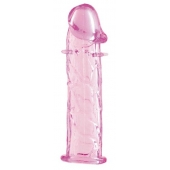 Гладкая розовая насадка с усиками под головкой - 12,5 см. - Toyfa Basic - в Рязани купить с доставкой