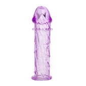 Гладкая фиолетовая насадка с усиками под головкой - 12,5 см. - Toyfa Basic - в Рязани купить с доставкой