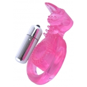 Розовая вибронасадка со стимулятор клитора   Язычок - Toyfa Basic - в Рязани купить с доставкой