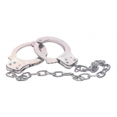 Наручники из металла с длинной цепочкой CHROME HANDCUFFS METAL HANDCUFFS W. KEY - NMC - купить с доставкой в Рязани