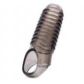 Дымчатая насадка с рёбрышками и подхватом мошонки ToyFa XLover - 12,5 см. - ToyFa - в Рязани купить с доставкой