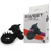 Чёрное эрекционное виброкольцо Sweet Ring с дельфинчиком - Baile - в Рязани купить с доставкой