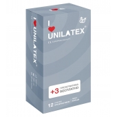 Презервативы с рёбрами Unilatex Ribbed - 12 шт. + 3 шт. в подарок - Unilatex - купить с доставкой в Рязани