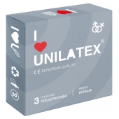 Презервативы с рёбрами Unilatex Ribbed - 3 шт. - Unilatex - купить с доставкой в Рязани