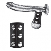 Чёрная утяжка на кнопках 100% PVC STRAP WITH METAL SNAP - BlueLine - купить с доставкой в Рязани