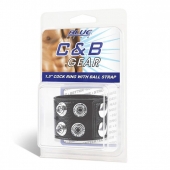Ремень на член и мошонку 1.5  Cock Ring With Ball Strap - BlueLine - купить с доставкой в Рязани