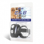 Утяжка на пенис с клёпками Duo Snap Cock And Ball Ring - BlueLine - купить с доставкой в Рязани