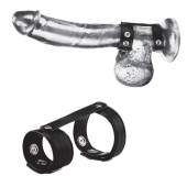 Утяжка на пенис с клёпками Duo Snap Cock And Ball Ring - BlueLine - купить с доставкой в Рязани