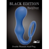 Синее эрекционное кольцо с анальной пробкой Double Pleasure Anal Plug - Lola Games - в Рязани купить с доставкой