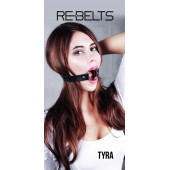 Чёрный кожаный чокер-кляп Tyra Black - Rebelts - купить с доставкой в Рязани
