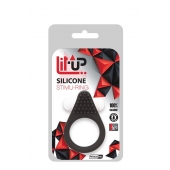 Чёрное эрекционное кольцо LIT-UP SILICONE STIMU RING 1 BLACK - Dream Toys - в Рязани купить с доставкой