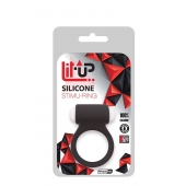 Чёрное эрекционное виброкольцо LIT-UP SILICONE STIMU RING 3 BLACK - Dream Toys - в Рязани купить с доставкой
