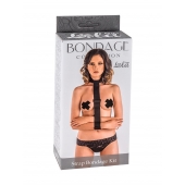 Ошейник с длинной лентой и наручниками Strap Bondage Kit Plus Size - Lola Games - купить с доставкой в Рязани