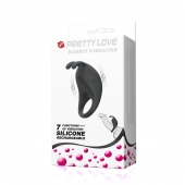Чёрное эрекционное кольцо с вибрацией Rabbit Vibrator - Baile - в Рязани купить с доставкой