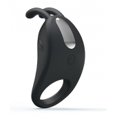 Чёрное эрекционное кольцо с вибрацией Rabbit Vibrator - Baile - в Рязани купить с доставкой