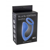 Синее эрекционное кольцо с анальной пробкой Button Anal Plug - Lola Games - в Рязани купить с доставкой
