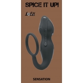 Серое эрекционное кольцо Sensation с анальным стимулятором - Lola Games - в Рязани купить с доставкой