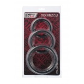 Набор из 3 чёрных эрекционных колец - ToyFa - в Рязани купить с доставкой