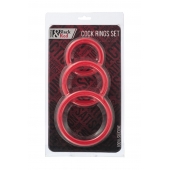 Набор из 3 красных эрекционных колец различного диаметра - ToyFa - в Рязани купить с доставкой