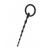 Чёрный уретральный плаг с кольцом - ToyFa - купить с доставкой в Рязани