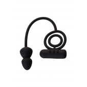 Чёрное эрекционное кольцо с вибропулькой и анальным хвостом - Erotist Adult Toys - в Рязани купить с доставкой